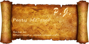 Pesty József névjegykártya